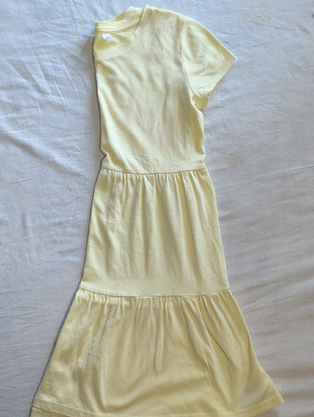 Bundle Light Wash Denim Overalls, Yellow Dress, Leggings & Tops Sz 14 - Picture 11 of 12